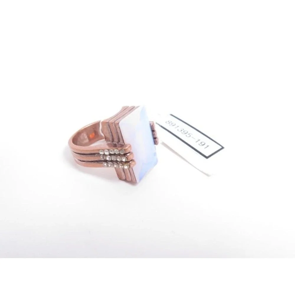 Faux Opal Copper Emerald Cut Ring‎